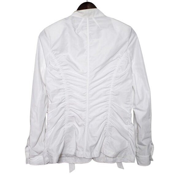 Linea Domani Ruched Spring Jacket Fitted White Lightweight Outdoors - Picture 3 of 9